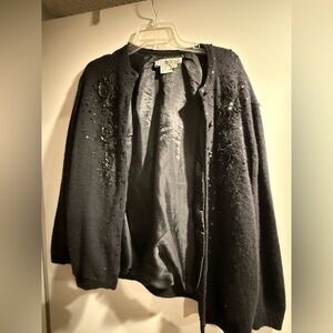 Vintage Black Embellished Cardigan